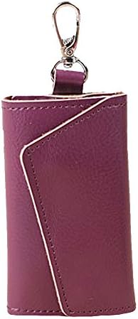 MOX Fashion Leather Key Case Pure Color Key Holder Bag Wallet Cover (Purple)