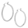 Sterling Silver CZ Rimmed Hoop Earrings