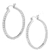 Sterling Silver CZ Rimmed Hoop Earrings