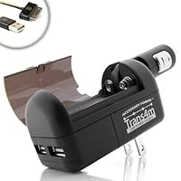 TRANS4M Universal Travel Charger for AT&T and Verizon Apple iPhone , iPod , Touch , Nano - Portable charging for AC , DC , and Portable Backup Power * Includes USB Data Transfer Syncing Cable