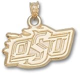 Oklahoma State Cowboys Solid 10K Gold Fire ''oSu'' 1/2'' Pendant