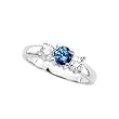 3 Diamond Anniversary Band 1/2 ct. in 14K White Gold with Blue Center Diamond
