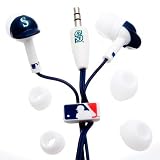 Seattle Mariners Navy Blue-White Team Logo Helmet Earbud Headphones
