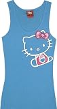 Hello Kitty - Kitty with Pink Bow - Blue Rib Tank Top for women