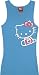 Hello Kitty - Kitty with Pink Bow - Blue Rib Tank Top for women