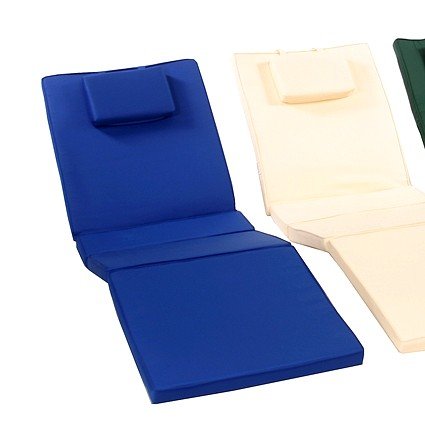 Outdoor Patio Chaise Lounger Chair Cushion - Blue