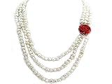 21 24 Inch Long 6.7mm Genuine Pearl and Red Jade Necklace 41A3%2B %2BRMOL. SL160 21 24 Inch Long 6.7mm Genuine Pearl and Red Jade Necklace