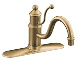 41A300IIrLL. SL160  KOHLER K 170 BV Antique Single Control Kitchen Sink Faucet, Vibrant Brushed Bronze