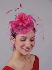 Fascinators Cocktail Hat - 5703c (Fuchsia)