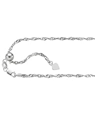 sterling silver rhodium plated 22" 1.5mm polish diamond cut adjustable singapore chain with lobster clasp 22 inches long
