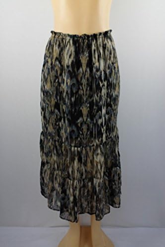 Cha Cha Vente Womens Black Multi Textile Elastic Sheer Maxi Skirt M