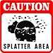 CAUTION: SPLATTER AREA hippo dung joke sign