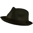 Upturn Brim Summer Vented Fedora Trilby Hat Black M/L