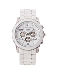 Geneva Platinum Womens White Boyfriend Watch