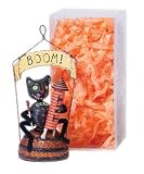 Department 56 Glitterville Halloween Black Cat With Bomb Figural Ornament