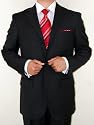 Italian Cut and Design Men's Suit Three Button 2pc Business Suit Black