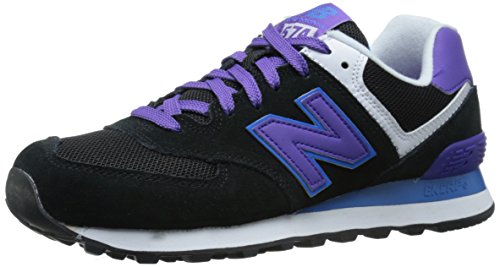 New Balance Women's WL574 Core Plus Pack Running Shoe, Black/Purple, 8.5 B US