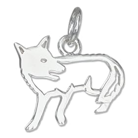 STERLING SILVER SILHOUETTE OF FOX CHARM