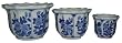 Blue & white planters - set of 3