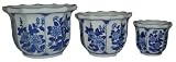 Blue & white planters - set of 3