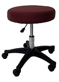 Burgundy Adjustable Rolling Stool for Massage Tables, Examination Tables, Office and Home Use