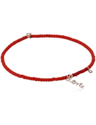 Shy by Sydney Evan Love Diamond Bezel Red Japanese Seed Beads Charm Bracelet, 6"