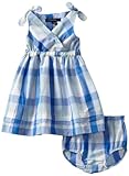 Nautica Baby-girls Infant Plaid Dress, Reef Blue, 24 Months