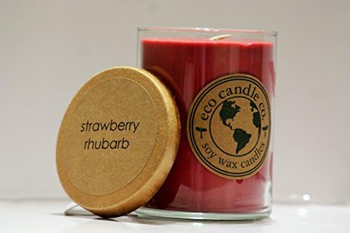 Eco Candle 100% USA Made Soy Scented Candle 16oz - Strawberry Rhubarb