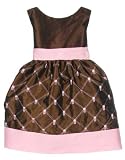 New Cross Embroidered Dress Flower Girl Sz 6M to 24M Burgundy Gold or Brown Pink