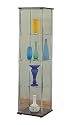 Furniture online: Modern Contemporary Glass Curio Cabinet w/Cappuccino Top & Bottom