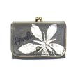 Animal Ladies Leather Purse Wallet - Betrothal Grey Flower'