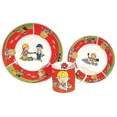 p:os 61433 - Bob der Baumeister Kinderset, 3tlg. rot, im Geschenkkarton