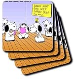 Londons Times Funny Medicine Cartoons - Snoopy At Good Grief Counseling - Coasters