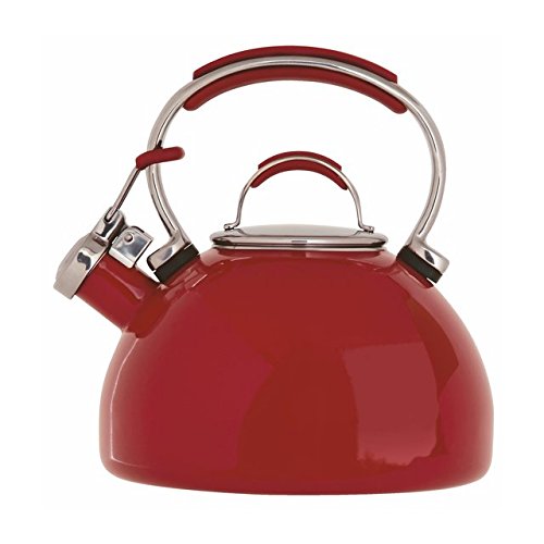 Cheap Prestige Enamel Whistling Kettle 2L, Red Electric Kettles Deals