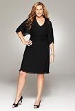 Avenue Plus Size Solid Pleat Dress