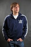 Adidas Herren Hooded Zipper Flock Track Top, indigo/white, L, E14576