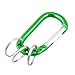 uxcell Carabiner Keychain Clip, Aluminum D Ring Clips with 3 Key Ring for Hanging, Large Locking Spring Snap Hook in Loaded Gate Hammock Swing Outdoor Hiking Fishing, 1 PCS Green