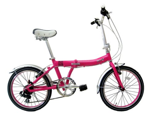 ２０インチ６段変速アルミ折りたたみ自転車（ピンク）