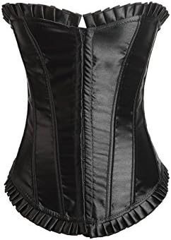 Black Underwear Women Waist Training Corset Busiter Lace up Boned one G-string (XXX-Large)