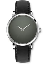 SPRAWL Aanalog Fashion Series Silver Ladies Watches of Genuine Black Leather Strap,Unique Wrist Watch for Women Girls Designed with Texture of a green fabric with gray