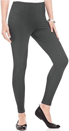 Allure Culture Women's Solid Seamless Fleeced Full Length Leggings (Charcoal, Large)