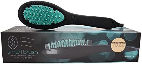Smart Brush Women's Hair Straightening Ceramic Brush, SMR00865, Black/Green