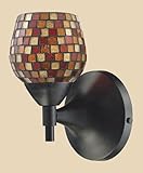 IMAGE OF ELK LIGHTING CELINA 1-LIGHT SCONCE IN DARK RUST WITH MULTI FUSION GLASS