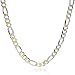 Sterling Silver Figaro W/Yellow Pave Necklace 20