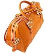 Floto Trastevere Duffle in Orange Leather - luggage, weekender