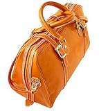 Floto Trastevere Duffle in Orange Leather - luggage, weekender