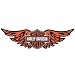 Straight Wing Orange Decal - Large - Harley-Davidson