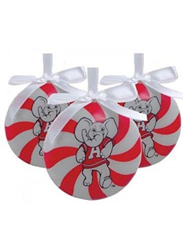NCAA Alabama Crimson Tide Peppermint Christmas Ornaments