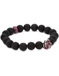 Borgioni Rose and Rondelle on Custom Lava Beaded Bracelet