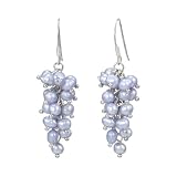 Lavender Cultured Pearl Bunch Earrings